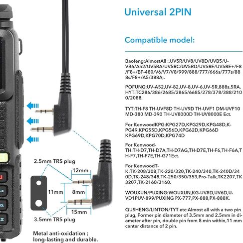 سماعات أذن CLS1110 لأجهزة راديو موتورولا مع PTT/ميكروفون، متوافقة مع CP200D CP100D R2 CP200 CP185 BPR40 CLS1410 CLS1110 RMU2040 RMU2080D سماعة مراقبة الأنبوب الصوتي in Saudi Arabia
