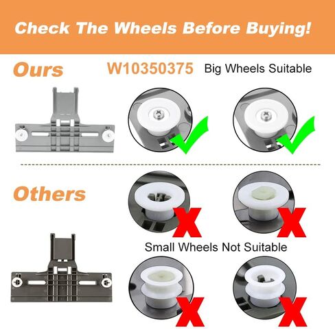 W10350375 Dishwasher Top Rack Adjuster Parts for Whirlpool Kenmore Kitchenaid Dishwasher, 8PCS W10195840 & W10195839 & W10508950 Dishwasher Top Rack Adjuster Kit in Saudi Arabia