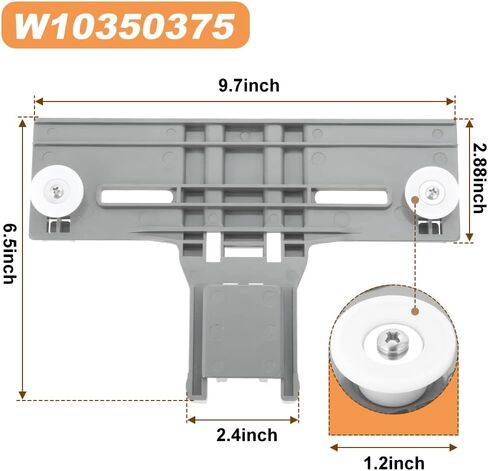 W10350375 Dishwasher Top Rack Adjuster Parts for Whirlpool Kenmore Kitchenaid Dishwasher, 8PCS W10195840 & W10195839 & W10508950 Dishwasher Top Rack Adjuster Kit in Saudi Arabia