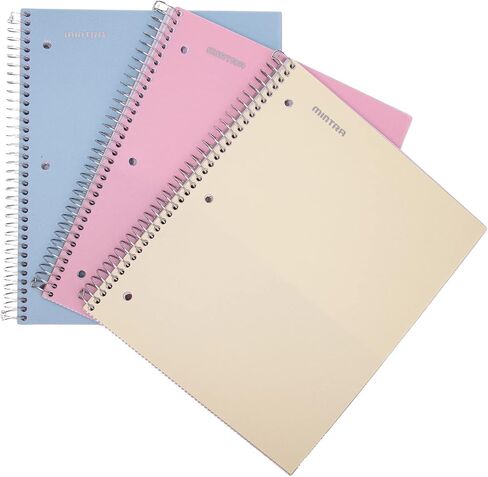 Mintra Office Durable Spiral Notebook - 2 Subject (Junior Size 3pk (6.5in x 9.5in), Arctic Ice, Sun Yellow, Spring Pink) in Saudi Arabia