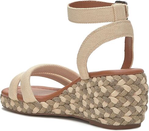 Lucky Brand Women's Naylicia Braided Wedge Sandal, Vanilla, 9 in Saudi Arabia