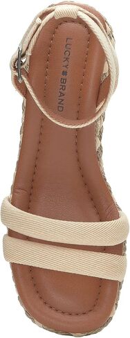 Lucky Brand Women's Naylicia Braided Wedge Sandal, Vanilla, 9 in Saudi Arabia