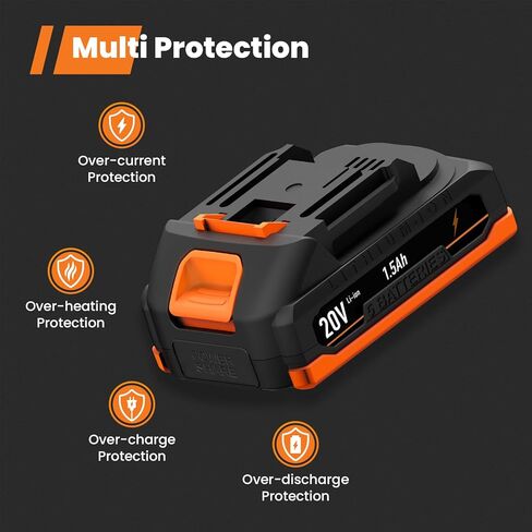 حزمة بطارية gogonova 20 فولت، حزمة بطارية ليثيوم أيون 1.5 أمبير، وقت تشغيل ممتد، مسدس غراء لاسلكي متوافق 20 فولت in Kuwait