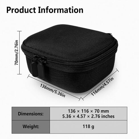 Geiomoo EVA Hard Carrying Case for JBL Go 4 Speaker, Portable Storage Cover with Carabiner and Strap (Gray) in Saudi Arabia