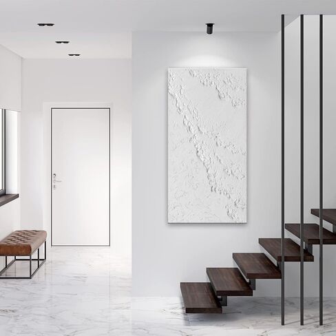 zoinart Hand Painted Thick Texture Black Minimalist Vertical Wall Art 24x36 Inches Black Oil Painting Contemporary Art Oil on Canvas Home Office Corridor Wall Art in Saudi Arabia