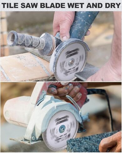 Therwen 6 Pcs Silver Diamond Saw Blade Tile Blade Bulk Diamond Turbo Blade Masonry Cutting Wheel Dry Wet Smooth Cutting for Angle Grinder Cutting Porcelain Ceramic Tile Granite Marbles (4.5 in) in Saudi Arabia