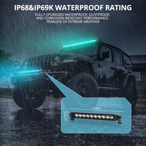 4WDKING Patented RGB Offroad LED Lights Driving/Fog/Pod Lights LED Bar with APP Remote Control for Trucks/Cars/Jeep/Boat/ATV/UTV Super Bright IP68&IP69K Multi-Color Working Beam Lamp (8 inch) in Kuwait