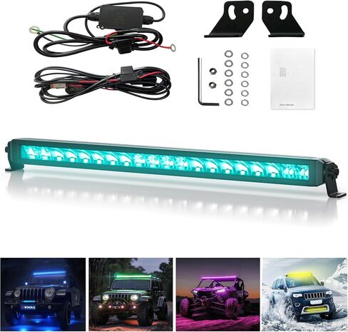 4WDKING Patented RGB Offroad LED Lights Driving/Fog/Pod Lights LED Bar with APP Remote Control for Trucks/Cars/Jeep/Boat/ATV/UTV Super Bright IP68&IP69K Multi-Color Working Beam Lamp (8 inch) in Kuwait