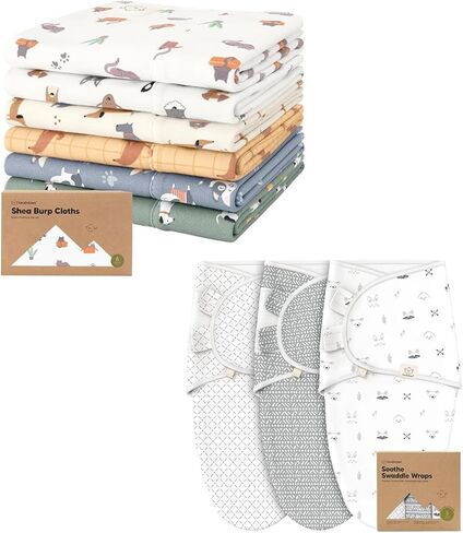 KeaBabies 6-Pack Baby Burp Cloths for Baby Boys and Girls and 3-Pack Baby Swaddle Sleep Sacks - Large Baby Burp Cloths, Burping Cloths for Babies -Newborn Swaddle Sack in Saudi Arabia