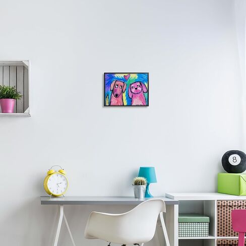 Stupell Industries Abstract Dog Friends Black Framed Giclee Art Design by Nettie Price, 14 x 11 in Saudi Arabia