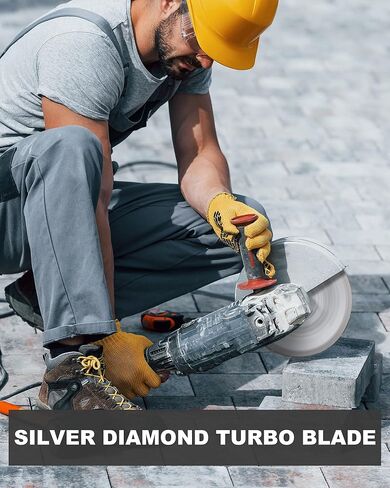 Therwen 6 قطع فضية منشار الماس شفرة البلاط السائبة الماس توربو بليد قطع البناء عجلة القطع الجاف الرطب السلس لطاحونة الزاوية قطع الخزف بلاط السيراميك الجرانيت الرخام (4.5 بوصة) in Kuwait