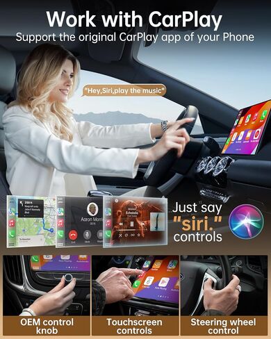 Luckymore Wireless CarPlay Adapter for iPhone, Convert Wired to Wireless Carplay for Apple iPhone iOS 10+ and Cars from 2016 in Saudi Arabia