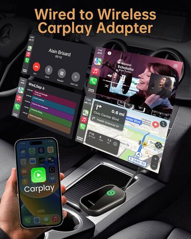 Luckymore Wireless CarPlay Adapter for iPhone, Convert Wired to Wireless Carplay for Apple iPhone iOS 10+ and Cars from 2016 in Saudi Arabia