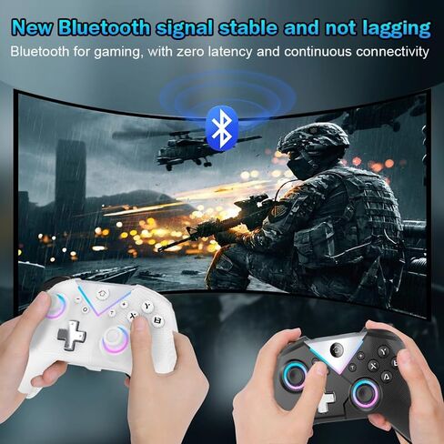 IWGAME Wireless Gaming Controller for Swith/Android/IOS/Windows, Bluetooth Controller Supports Dual Mator Vibration, Macro Features Gamepad(Black) in Saudi Arabia
