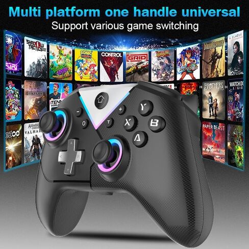 IWGAME Wireless Gaming Controller for Swith/Android/IOS/Windows, Bluetooth Controller Supports Dual Mator Vibration, Macro Features Gamepad(Black) in Saudi Arabia