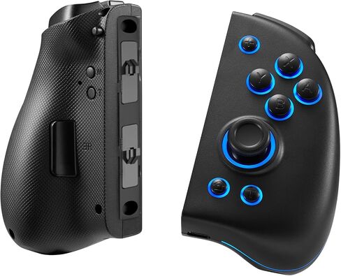 Switch Joy Pad Controller for Switch/Switch OLED, Wireless Joy Controller Replacement 8 Colors Adjustable LED Joypad Controller with Hall Effect Joysitck/Back Map Button/Turbo/Motion Control (Black) in Saudi Arabia