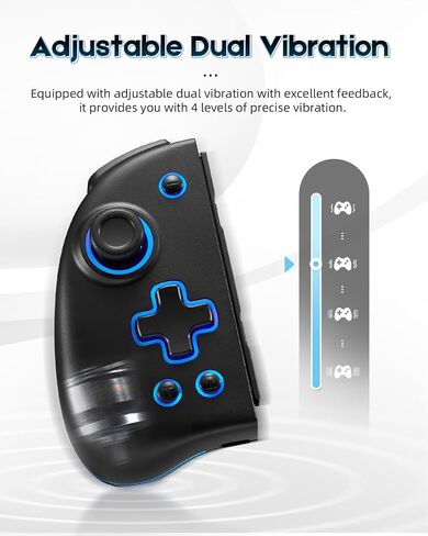 Switch Joy Pad Controller for Switch/Switch OLED, Wireless Joy Controller Replacement 8 Colors Adjustable LED Joypad Controller with Hall Effect Joysitck/Back Map Button/Turbo/Motion Control (Black) in Saudi Arabia