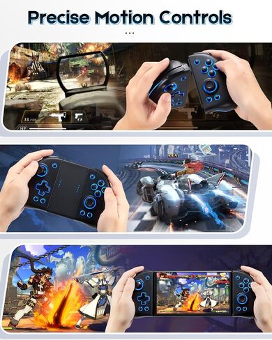 Switch Joy Pad Controller for Switch/Switch OLED, Wireless Joy Controller Replacement 8 Colors Adjustable LED Joypad Controller with Hall Effect Joysitck/Back Map Button/Turbo/Motion Control (Black) in Saudi Arabia