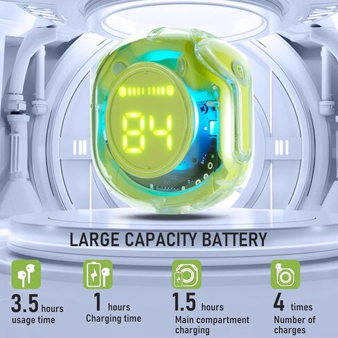 OOYY Wireless Bluetooth Earbuds with Touch Control & Digital Display Charging Case, Sports Bluetooth Headphones with Microphone Compatible with iPhone, Andriod (Black) in Saudi Arabia