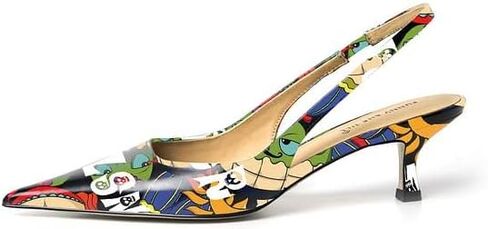 FSJ Women's Mid Kitten Heel Slingback Sandal Pointy Toe Sexy Pumps Comfortable Dress Party Walking Shoes Size 4-15 US in Saudi Arabia