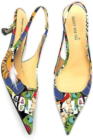 FSJ Women's Mid Kitten Heel Slingback Sandal Pointy Toe Sexy Pumps Comfortable Dress Party Walking Shoes Size 4-15 US in Saudi Arabia