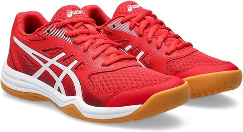 حذاء كرة الطائرة للسيدات UPCOURT 5 من ASICS، مقاس 5.5، لون أحمر كلاسيكي/عصير البنجر in Kuwait