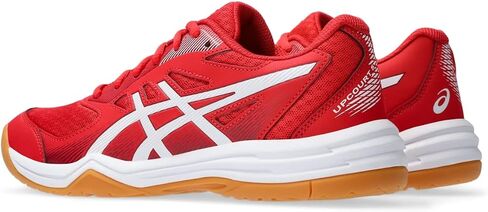 حذاء كرة الطائرة للسيدات UPCOURT 5 من ASICS، مقاس 5.5، لون أحمر كلاسيكي/عصير البنجر in Kuwait