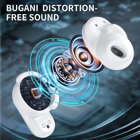 BUGANI True Wireless Earbuds, Bluetooth Earbuds with Deep Bass, ENC Noise Cancelling in-Ear Headphones with 24H Playtime, Fast Charging, Bluetooth 5.3, IPX6 Waterproof, Secure Fit for Sports Work in Saudi Arabia