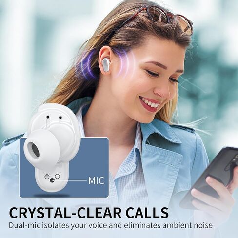 BUGANI True Wireless Earbuds, Bluetooth Earbuds with Deep Bass, ENC Noise Cancelling in-Ear Headphones with 24H Playtime, Fast Charging, Bluetooth 5.3, IPX6 Waterproof, Secure Fit for Sports Work in Saudi Arabia