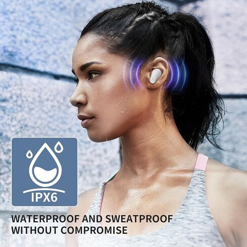 BUGANI True Wireless Earbuds, Bluetooth Earbuds with Deep Bass, ENC Noise Cancelling in-Ear Headphones with 24H Playtime, Fast Charging, Bluetooth 5.3, IPX6 Waterproof, Secure Fit for Sports Work in Saudi Arabia