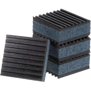 4pcs EVA Foam Rubber Anti Vibration Pads -[2" x 2" x 7/8"] Isolation Rubber Pads, Anti-Slip, for HVAC System and Washer, Black and Blue