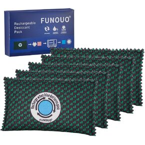 FUNOUO 200g Rechargeable Desiccant Pack of 3,Moisture absorbers for storage,Rechargeable Desiccant Dehumidifier Bags,Moisture absorbers Bag,Desiccant Dehumidifier bag,Dehumidifier for Home Closets，Gun Safe, and Cars