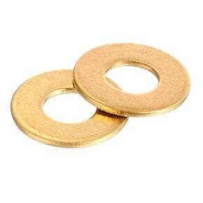 uxcell 300Pcs M2 Flat Washer, Brass 2.2mm ID x 5mm OD x 0.3mm Thick for Bolt Screw, Factories Repair, Kitchens, Shops, and Outdoor Construction