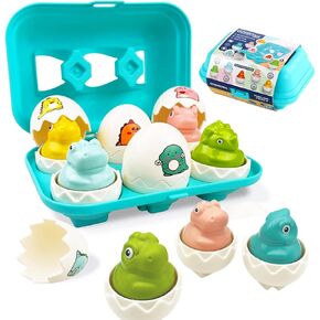 Matching Egg Toy Set - 6 Play Eggs Toddler Toys - Educational Color and Animal Recognition Skills -Learning Egg Game Puzzle for Toddlers (Animal)