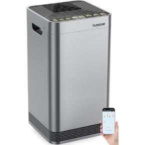 Nuwave Smart Air Purifier for Home Large Room up to 2,671 Sq. Ft., Auto Function Monitors Air Quality & Adjusts 6 Fan Speeds 5-Stage Filtration System Includes 8 Additional HEPA & Carbon Combo Filters