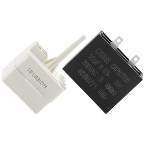 Refrigerator Compressor Start Relay and Capacitor W10613606 New Upgraded Compatible for Whirl-Pool Ken-More Kitchen-Aid fridges by MIFLUS
