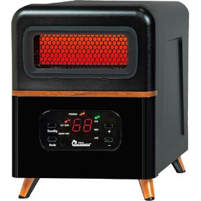 Dr Infrared Heater DR999, 1500W, Advanced Dual Heating System with Nightstand Design, Furniture-Grade Cabinet, Remote Control, Cherry