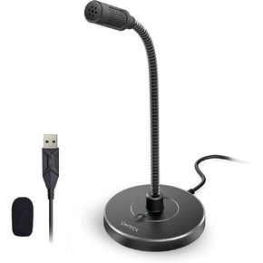 CMTECK USB Computer Microphone, Plug &Play Desktop Omnidirectional Condenser PC Laptop Mic, Mute Button with LED Indicator, Compatible with Windows/Mac, for YouTube, Skype, Recording, Games