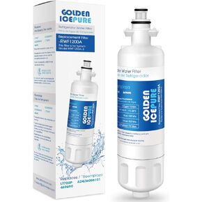 GOLDEN ICEPURE ADQ36006101 Replacement for LG LT700P, 2Pack, 469690, ADQ36006102 LFX31945ST, LFX31925ST, LFX30766S, LFXC24726, LFXS24623, LSFXC2476S, WSL-3, Refrigerator Water Filter
