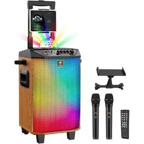 Wireless Karaoke Machine for Adults, TONOR PA System Portable Bluetooth Singing Speaker with Dual Wireless Microphones Microfono, Disco Ball for Home Karaoke, Party, Class and Church K20