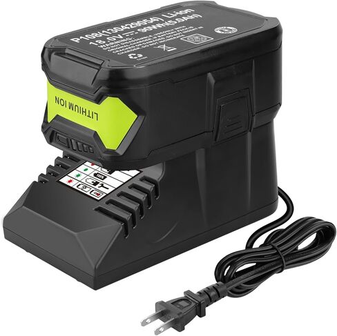 شاحن صغير لشاحن استبدال بطارية Ryobi 18V P117، متوافق مع بطارية ليثيوم 18V NiCad NiMh P102 P103 P107 P108 P109 P189 P190 PBP002 PBP005 in Kuwait