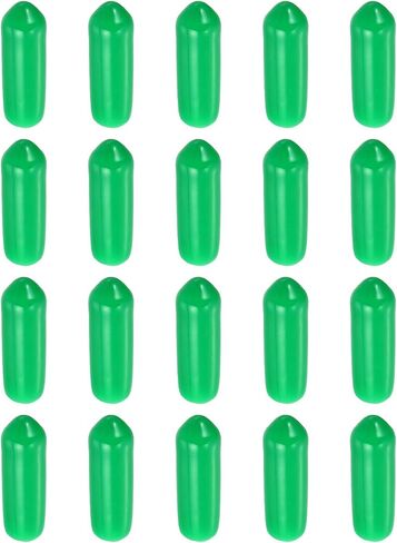 uxcell 50Pcs Rubber End Caps, 6.5mm/0.26" ID Flexible Rubber Caps, PVC Caps Rubber Screw for Bolts Screw Caps Thread Protectors Tube Screw Bolt, Green in Saudi Arabia