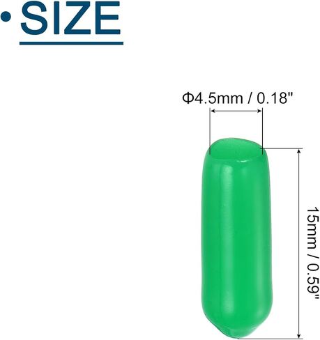 uxcell 50Pcs Rubber End Caps, 6.5mm/0.26" ID Flexible Rubber Caps, PVC Caps Rubber Screw for Bolts Screw Caps Thread Protectors Tube Screw Bolt, Green in Saudi Arabia