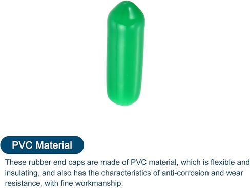 uxcell 50Pcs Rubber End Caps, 6.5mm/0.26" ID Flexible Rubber Caps, PVC Caps Rubber Screw for Bolts Screw Caps Thread Protectors Tube Screw Bolt, Green in Saudi Arabia