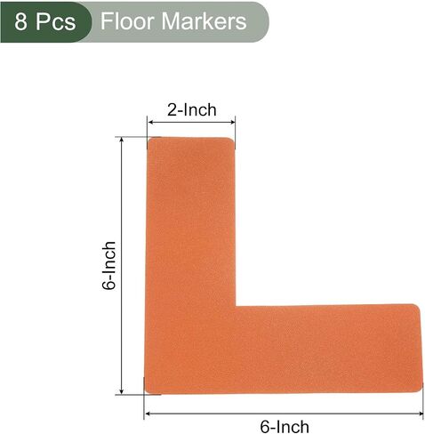 YOKIVE 20 Pcs 5S Location Marking Corner, L Shaped Floor Markers Strikers | Durable for Office Table, Desk, Floor, Steps (Orange, 2x2x0.8-inch) in Saudi Arabia