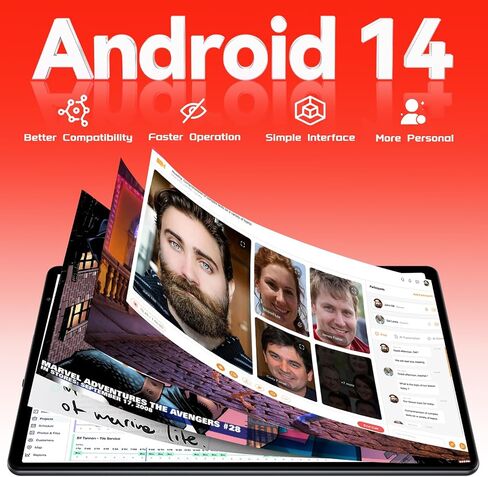 Android 14 Tablet Newest 10.1 inch Tablets,20GB RAM 128GB ROM 1TB Expand,Octa-Core Processor,Dual Camera,WiFi 6,GPS,Bluetooth 5.0,6000mAh Long Battery Life with Keyboard/Mouse-Black in Saudi Arabia