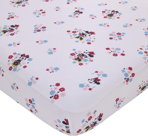 Disney Mickey Mouse - Black, White, Gray and Red Watercolor Mickey Ears Nursery Fitted Crib Sheet in Saudi Arabia