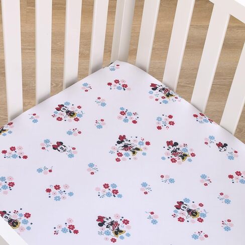 Disney Mickey Mouse - Black, White, Gray and Red Watercolor Mickey Ears Nursery Fitted Crib Sheet in Saudi Arabia