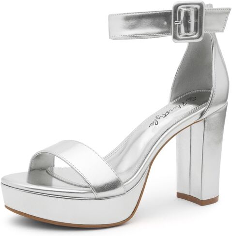 Herstyle Island Women's Platform Heels 4 inches Chunky Heels Comfy Open Toe Block Heeled Sandals Ankle Strappy Dress High Heels Black Red Chunky Platform Heels for Wedding Prom in Saudi Arabia