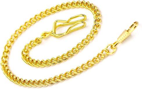 BOSHIYA 2 Pack Clip Pocket Watch Chain Gold/Silver Vintage Metal Alloy Chain Albert Vest Chain Accessory for Your Pocket Watch in Kuwait